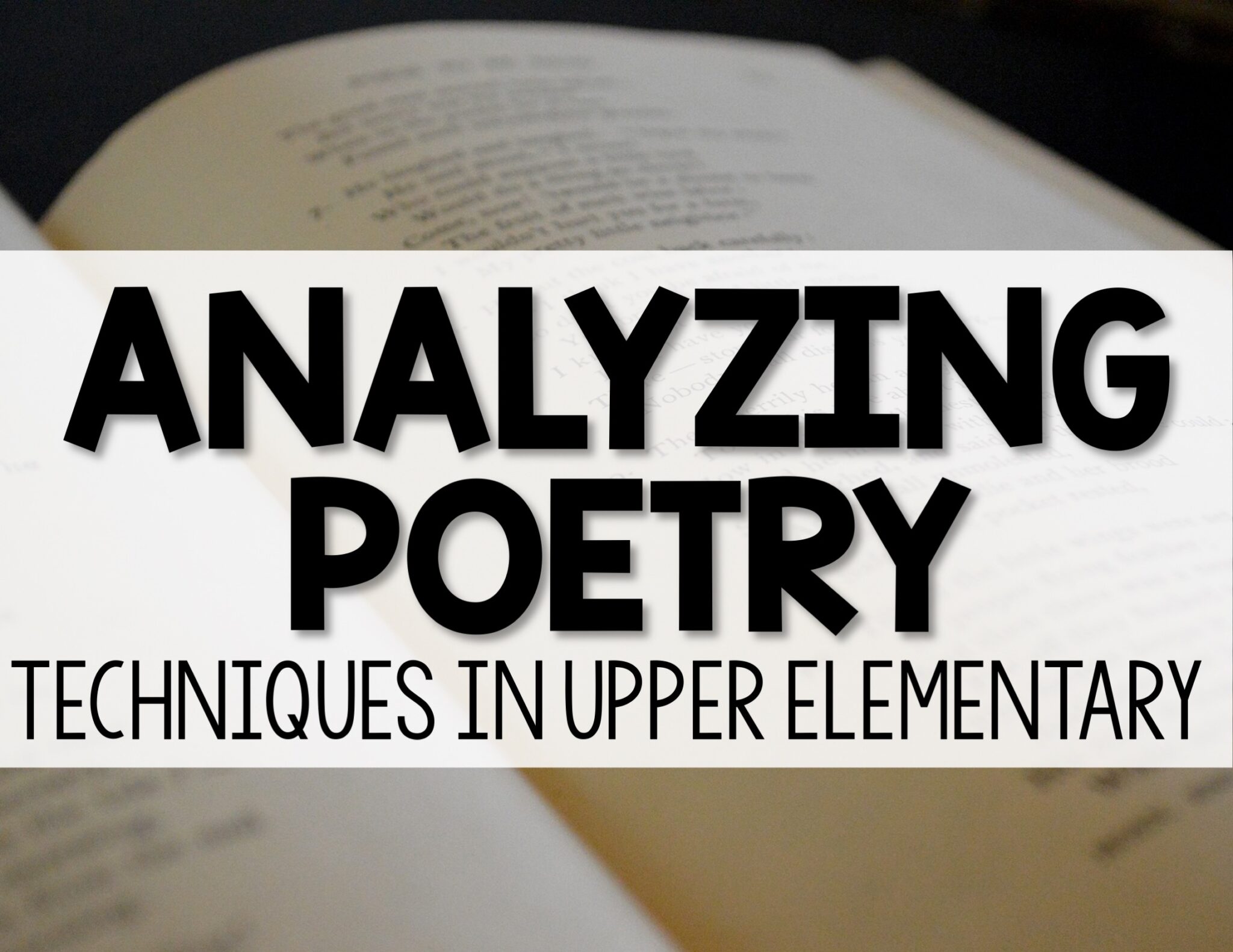 Fun Way to Analyze Poetry Techniques in Upper Elementary The Craft Of Teaching