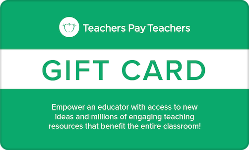 Teachers Pay Teachers gift card - gift idea for remote teachers